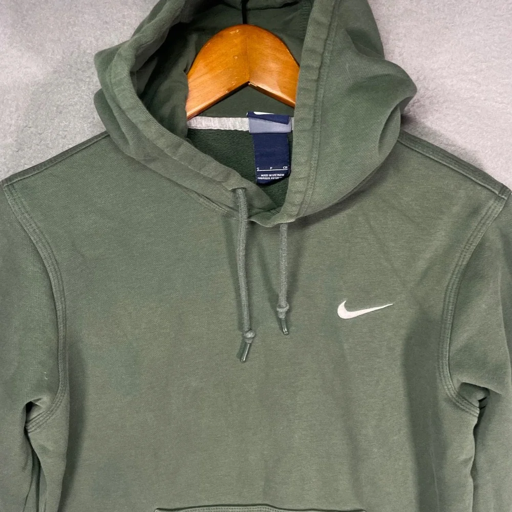 Nike Club Fleece Pullover Hoodie Olive Green Small Swoosh Sweatshirt Men‎ S